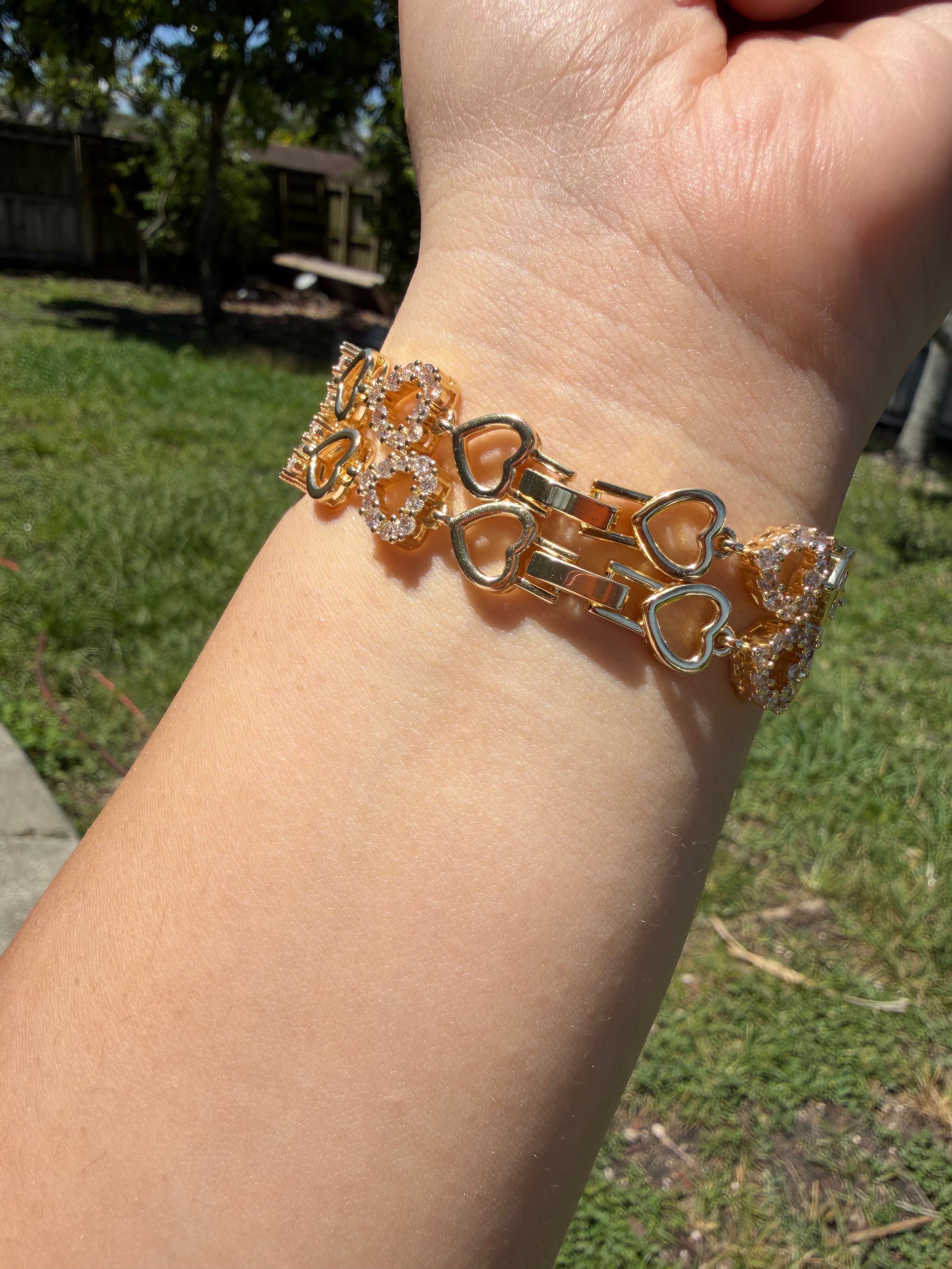 Double heart bracelet