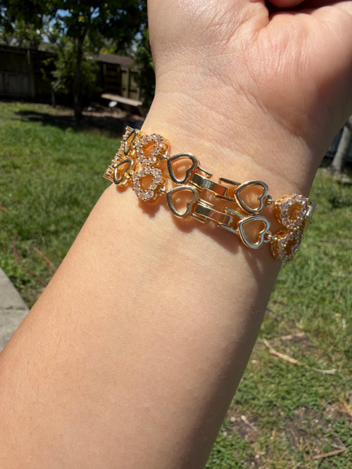 Double heart bracelet