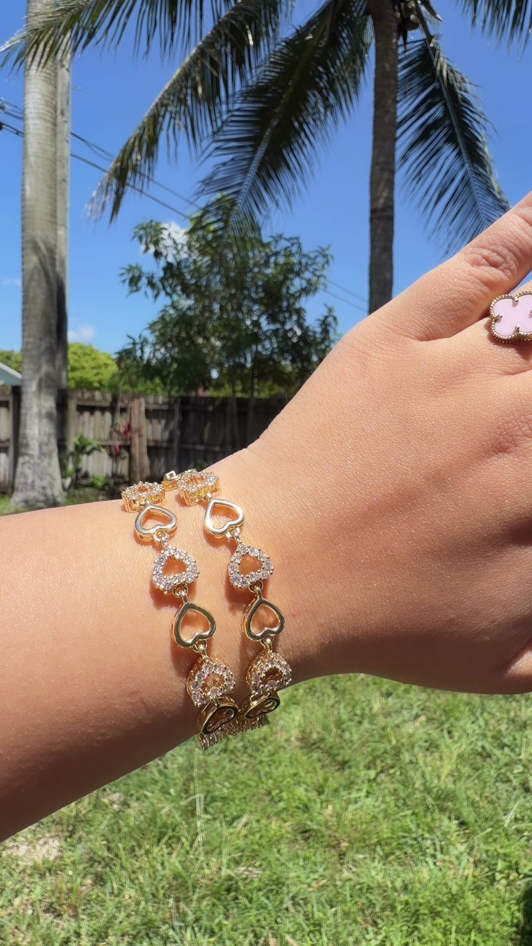 Double heart bracelet